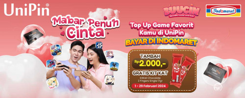 Mabar Penuh Cinta – Top Up Game Apa Aja di UniPin dan Bayar di Indomaret, Tambah Rp2,000 GRATIS KitKat